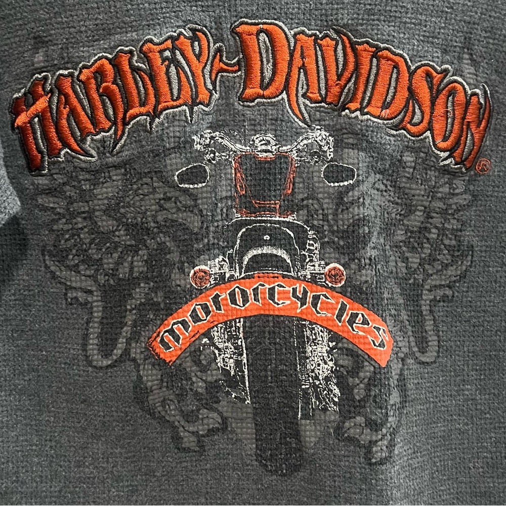 Vintage Harley Davidson Waffle Toddler Long Sleeve Shirt - Picture 2 of 6